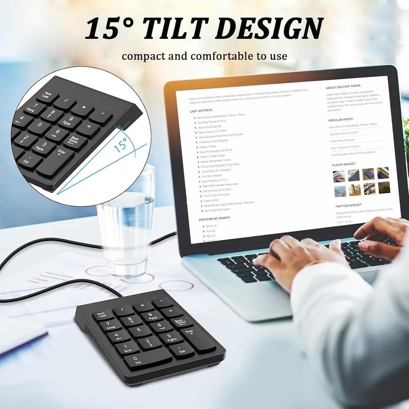 LOOBOAKY USB Number Pads, Numeric Keypad, Numpad, 10 Key Keyboard Number Pad for Laptop Desktop Computer PC, Suit Financial Accounting, Calculate Office Travel & Home - Image 4